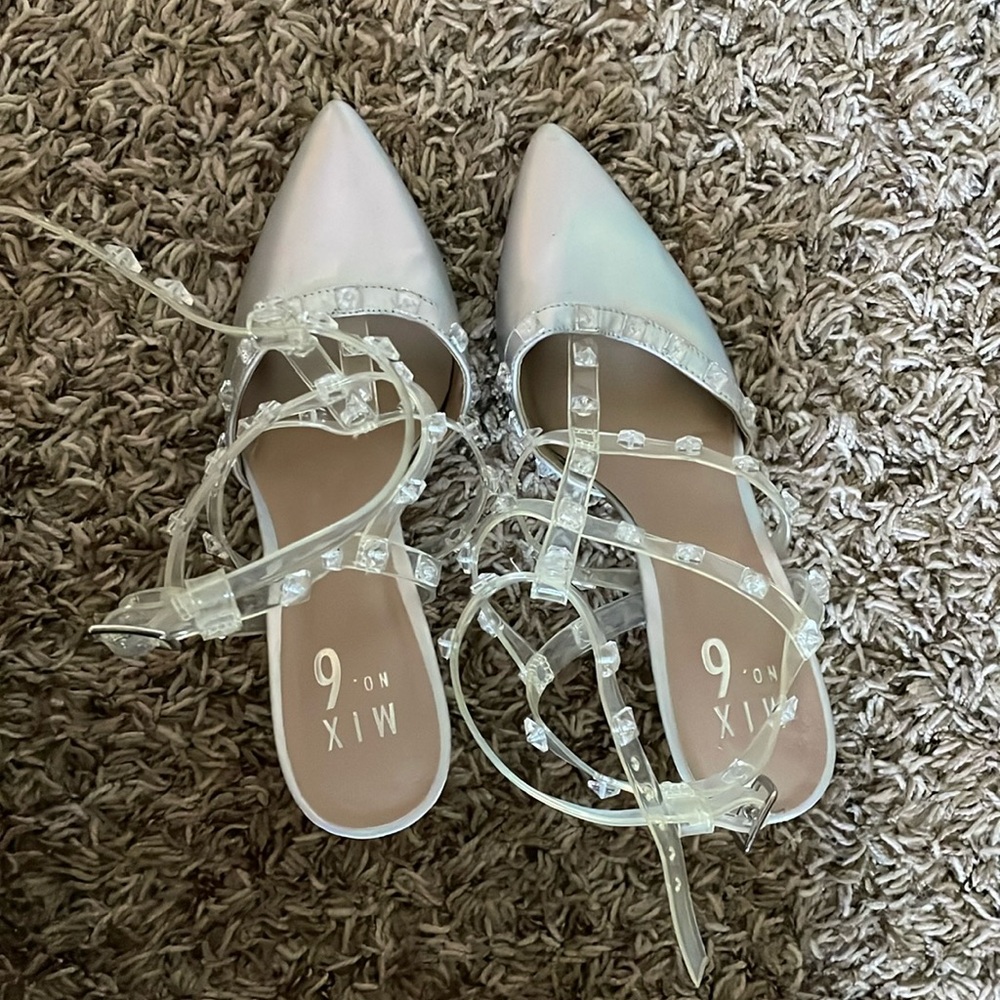 Silver/clear high heels